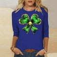 thumbnail image 1 of Mceream St Patty's Day Shirt Women 2026 Casual Graphic Tees Plus Size 3/4 Sleeve Irish Clover Shirts Funny Saint Patrick's Tunic Tops Navy M, 1 of 5