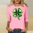 thumbnail image 1 of Mceream St Patty's Day Shirt Women 2026 Casual Graphic Tees Plus Size 3/4 Sleeve Irish Clover Shirts Funny Saint Patrick's Tunic Tops Pink S, 1 of 5