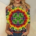 thumbnail image 1 of Mceream St Patty's Day Shirt Women 2026 Casual Plus Size Crew Neck 3/4 Sleeve Irish Clover Tees Funny Saint Patrick's Tunic Tops Graphic Summer Shirts Green XXXXXL, 1 of 5