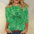 thumbnail image 1 of Mceream St Patty's Day Shirt Women 2026 Casual Plus Size Crew Neck 3/4 Sleeve Irish Clover Tees Funny Saint Patrick's Tunic Tops Graphic Summer Shirts Green XL, 1 of 5