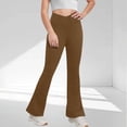 thumbnail image 1 of Mceream Teen Girls Yoga Pants with Pockets Bootcut Active Crossover Hem Flare Leggings Bell Bottom High Waisted Dance Yoga Pants Activewear School Uniform Pants 5-15 Years, 1 of 8