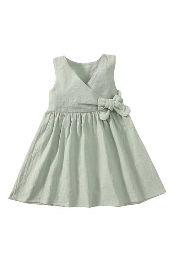 Toddler Girl Dresses Casual Round Neck A Line Dresses Cute Sleeveless Dress with Swing Summer Dress for Wedding Party Plus Size Ropa Carters Para NiñA