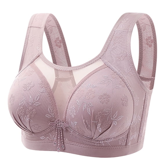 Mceream Women's Bras Plus Size Wireless Seamless Push up Bras Supportive Everyday Bra Full Coverage Plunge Bralettes Brassieres Para Mujer