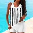thumbnail image 1 of Mceream Women's Conservative Swimsuit Printed Plus Boyshort Two-Piece Split Swimsuit Suit Black L, 1 of 5