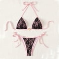 thumbnail image 1 of Mceream Women's Lace Bikini Suit Swimsuit Pink S, 1 of 7