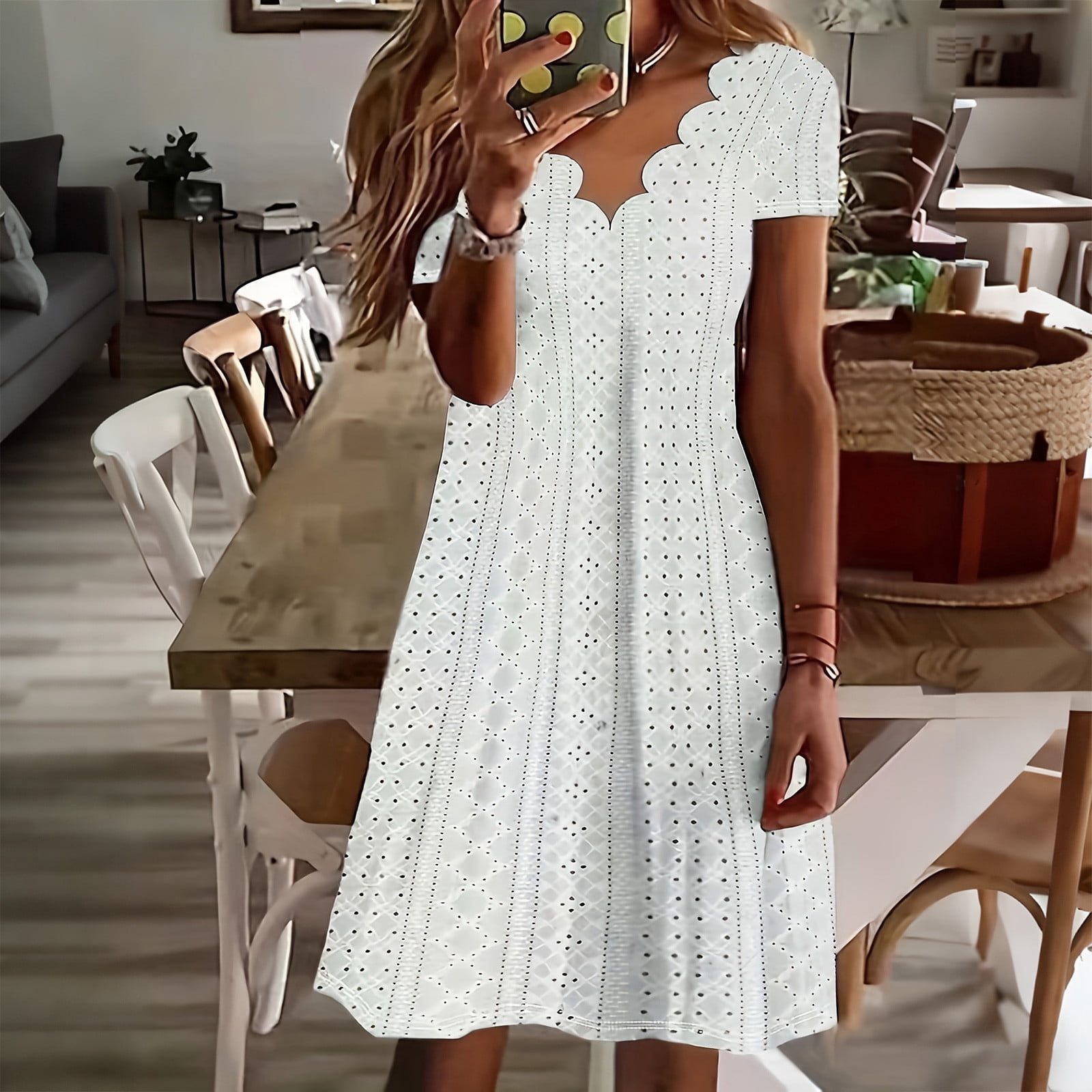 eyelet a line dress This Is It Green Cotton Eyelet Sleeveless Midi Dress