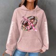 thumbnail image 1 of Mceream Womens Game Day Sweatshirt Football Long Sleeve Shirt Knit Print Crew Neck Rugby Pullovers Casual Game Day Fan Pullover Top Pink XXXL, 1 of 4