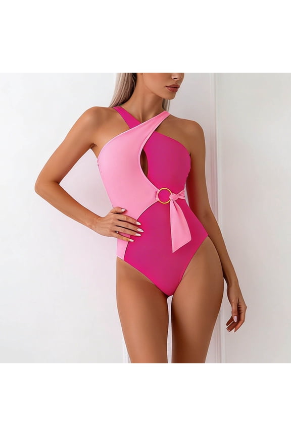 Womens One Piece Swimsuits with Tummy Control Bathing Suits High Waisted Swimwear Fashion High Waisted Bikini Suit Traje De BañO Para Mujer