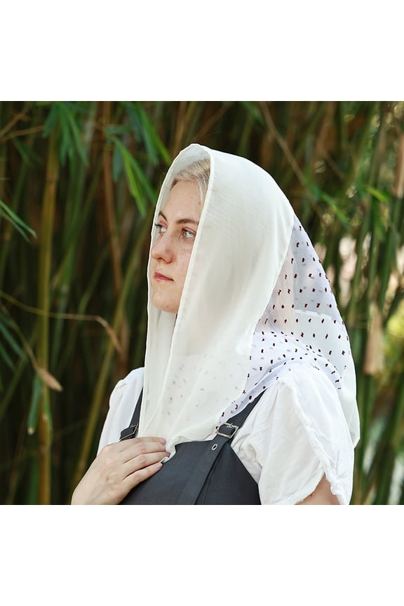 Womens Wedding Church Pray Scarf Lace Shawl with Lace Short Cape Hooded Shawl Lightweight Wedding Shawls and Wrap for Bride Elegant Veil Scarves Lightweight Silk Scarf