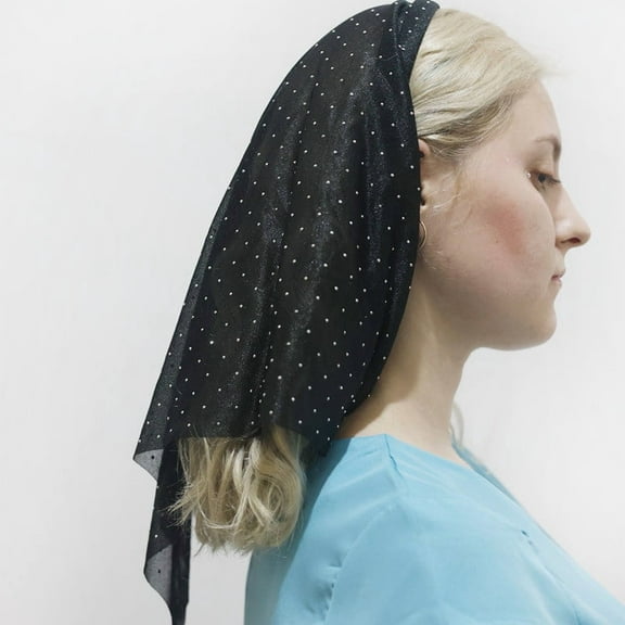 Mceream Womens Wedding Church Pray Scarf Lace Shawl with Lace Short Cape Hooded Shawl Lightweight Wedding Shawls and Wrap for Bride Elegant Veil Scarves Lightweight Silk Scarf