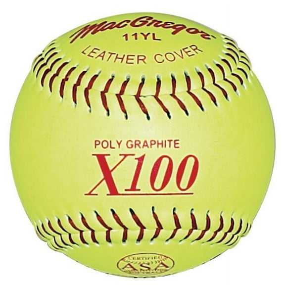 Mcgregor ASA Fast Pitch Leather Softball, Yellow, 11"