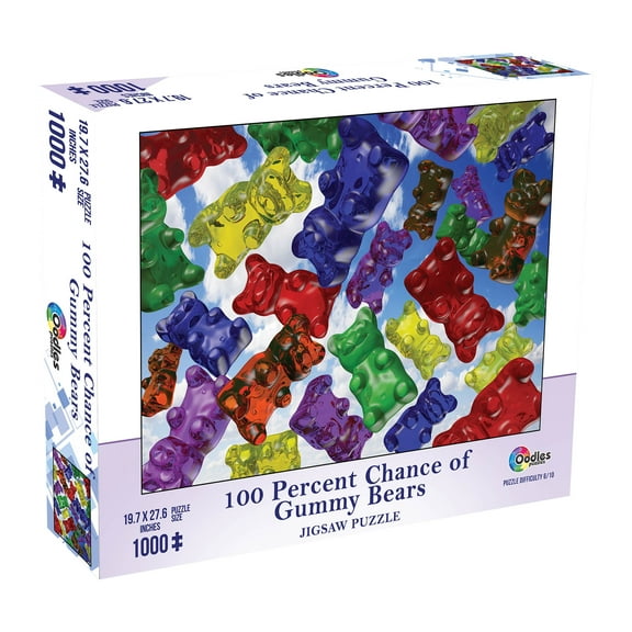 Mchezo 1000 Piece Jigsaw Puzzle: "100 Percent Chance of Gummy Bears" Puzzle for Adults