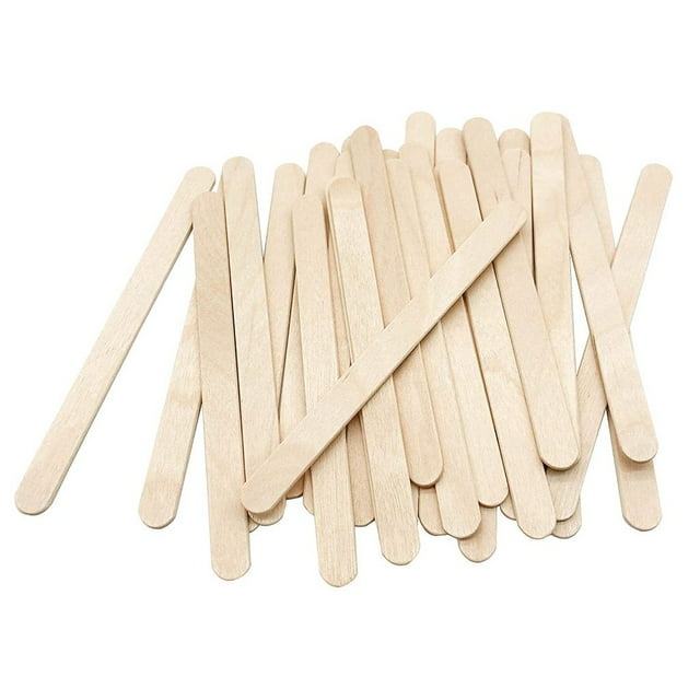 Mchoice 100 Pcs Popsicle Sticks, Natural Craft Sticks to DIY Reusable Wooden Sticks Food Grade for Homemade Ice Cream Popsicle Sticks for Crafts 4-1/2" Length