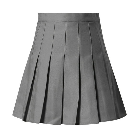 Mchoice Girls Women High Waisted Plain Pleated Skirt Skater Tennis School Uniforms A-line Mini Skirt Lining Shorts