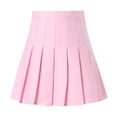 thumbnail image 1 of Mchoice Girls Women High Waisted Plain Pleated Skirt Skater Tennis School Uniforms A-line Mini Skirt Lining Shorts, 1 of 5