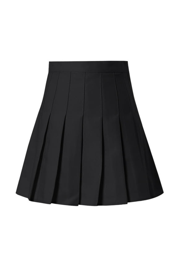 Mchoice Girls Women High Waisted Plain Pleated Skirt Skater Tennis School Uniforms A-line Mini Skirt Lining Shorts