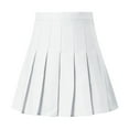 thumbnail image 1 of Mchoice Girls Women High Waisted Plain Pleated Skirt Skater Tennis School Uniforms A-line Mini Skirt Lining Shorts, 1 of 5