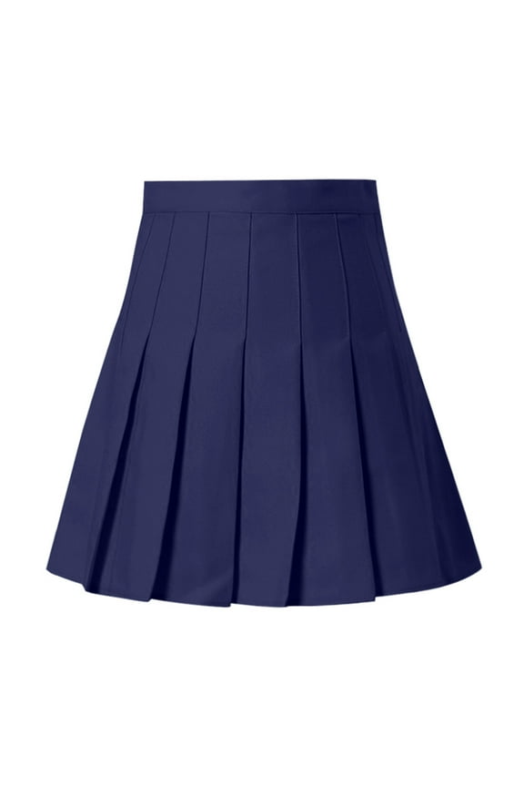 Mchoice Girls Women High Waisted Plain Pleated Skirt Skater Tennis School Uniforms A-line Mini Skirt Lining Shorts
