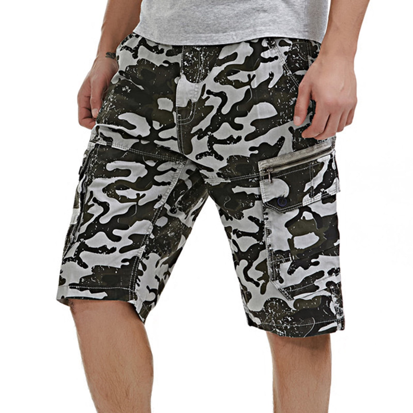 Mchoice Mens Camo Cargo Shorts Relaxed Fit Cotton Camouflage Army ...
