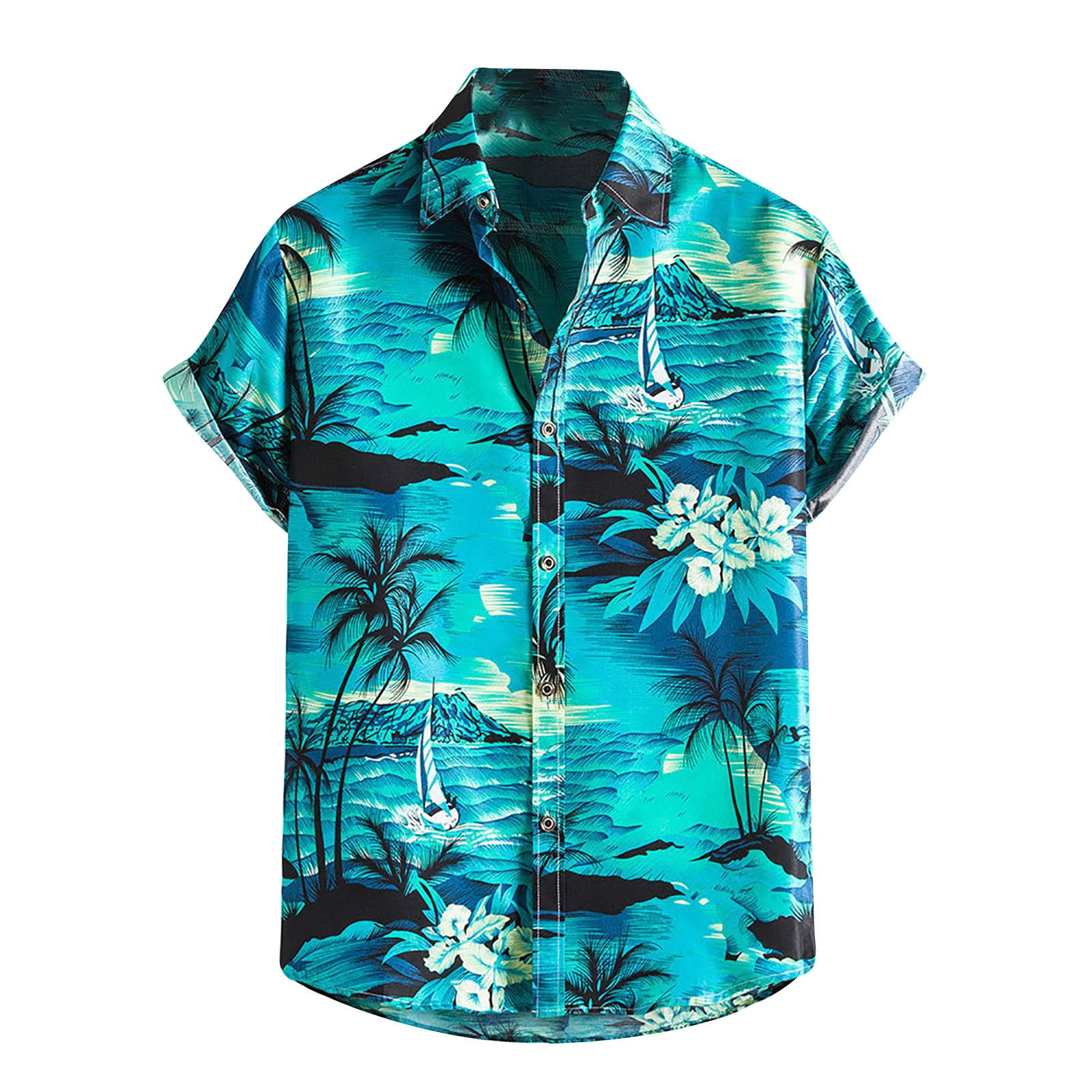 Mchoice Mens Hawaiian Shirts Summer CasualShort Sleeve Regular Fit ...