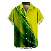 Mchoice Mens Shirts Fashion Casual Buttons Hawaii Printing Tops Turndown Short Sleeve Blouse Tees