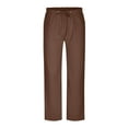 thumbnail image 1 of Mchoice Pants for Men Solid Color Casual Elastic Waist Trousers Cotton and Linen Loose Dstring Pants with Pockets, 1 of 6