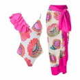 thumbnail image 1 of Mchoice Plus Size Bathing Suit for Women V Neck Floral Printed Bikini Lace Up Swimsuit Long Skirt Chiffon Vinatge Two-piece Set, 1 of 5
