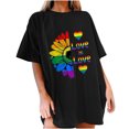 thumbnail image 1 of Mchoice Pride Shirt Women LGBTQ Equality Shirts Rainbow Shirt Love to Love Graphic Tees Casual Summer Short Sleeve Tops, 1 of 7