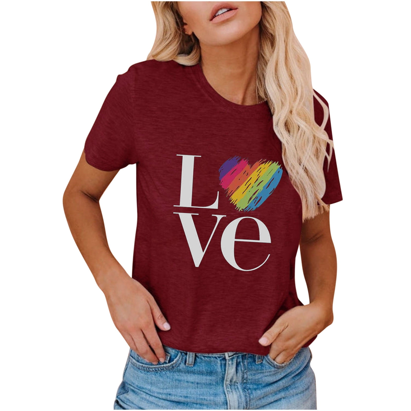 LGBTQ Pride Rainbow Gradient Art Print Casual 100% Cotton Shirt main image 1