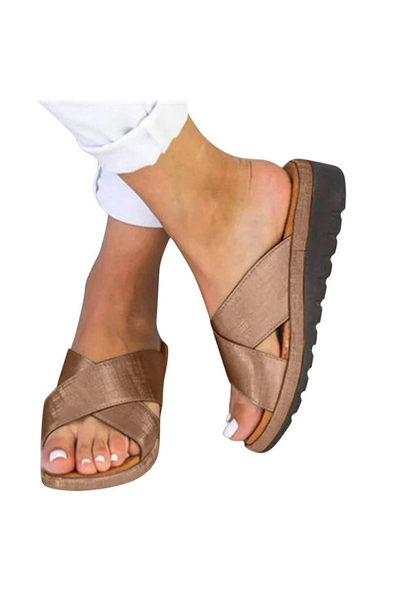 Mchoice Sandals for Women 2021 New Comfy Platform Sandal Shoes Slide Sandals Casual Summer Beach Sandals Comfortable Flat Sandals for Ladies