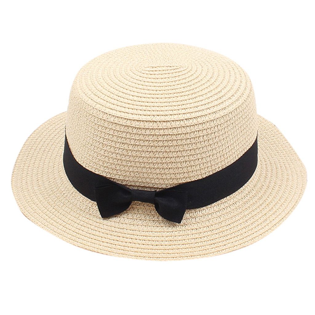 Mchoice Summer Solid Top Hat Sun Hat Straw Beach Hat Fedora Hat for Women - image 1 of 2