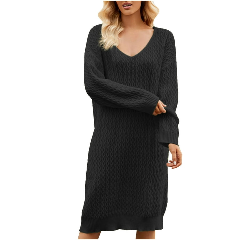Solid Color V-Neck Long-Sleeved Sweater Solid Color V-Neck Long-Sleeved Sweater