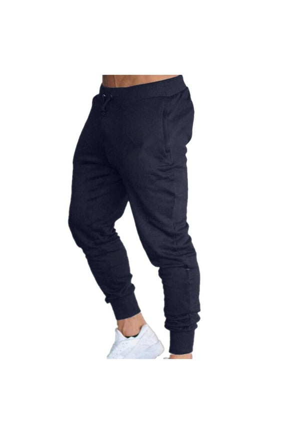 Mchoice Sweatpants for Men Casual Athletic Gym Workout Solid Color Pants Tight Fitting Elastic Waist Pockets Fitness Sport Pants