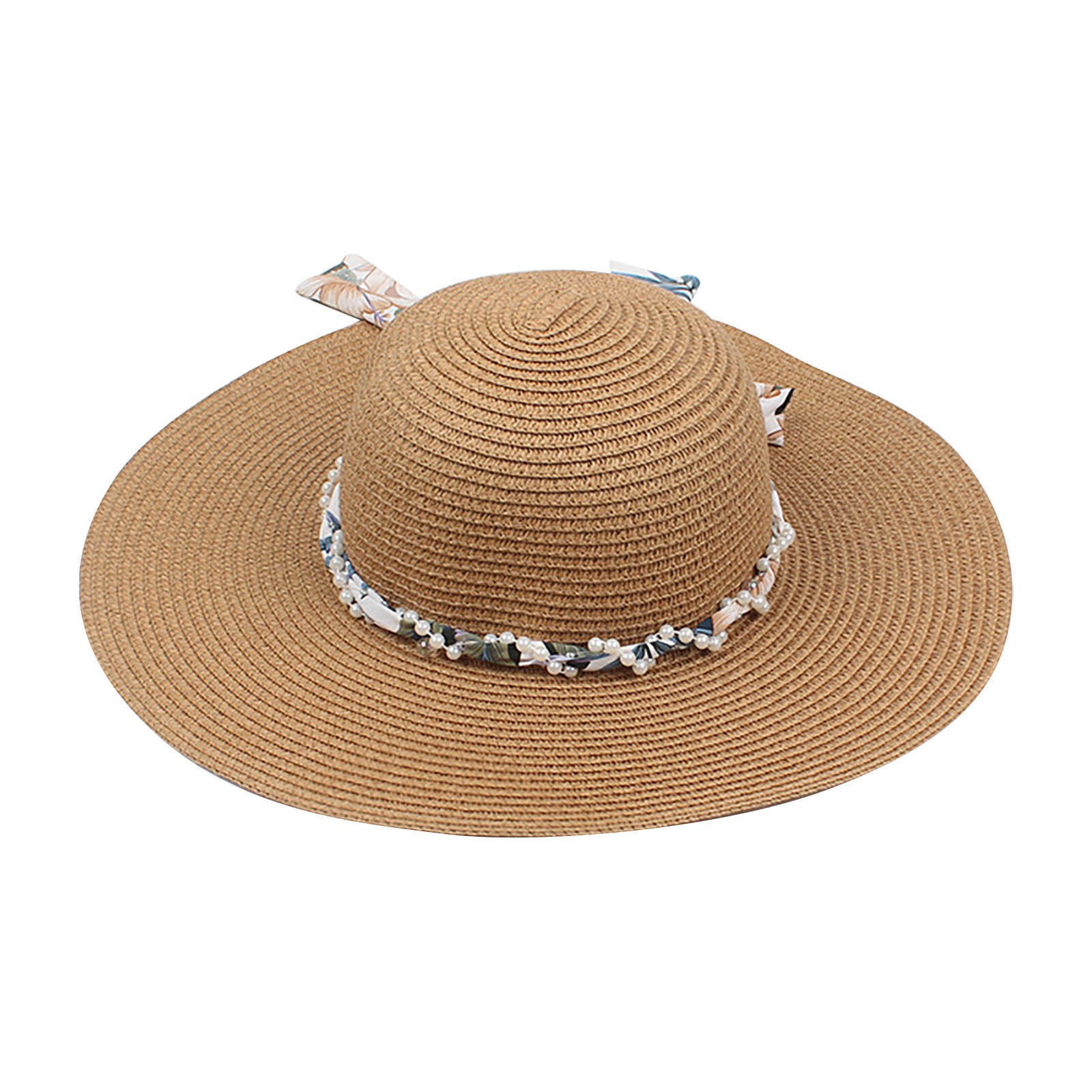 Mchoice Wide Brim Beach Hats for Women Adjustable Floppy Sun Hats Foldable Straw  Hat UV Protection Summer Hat UPF 50+ on Clearance 