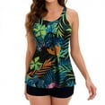 thumbnail image 1 of Mchoice Women 2 Piece Flowy Tankini Swimsuits with Boyshorts V Neck Swim Tank Tops Bathing Suits Modest Swimwear on Clearance, 1 of 4