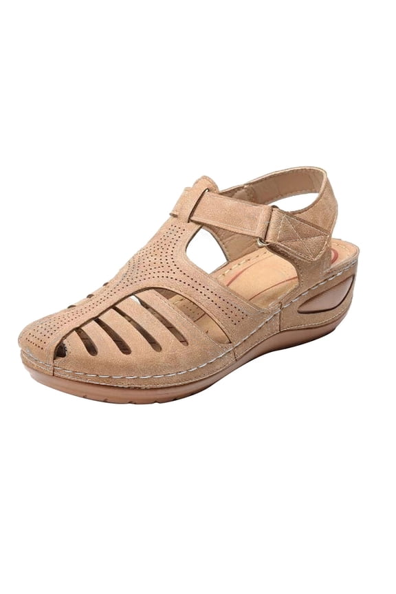 Mchoice Women's Summer Sandals Beach Wedge Sandals Casual Bohemia Gladiator Non Slip Shoes Comfortable Round Toe Cutout Ankle Strap Outdoor Sandals