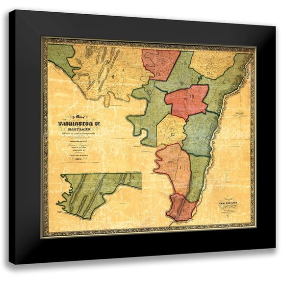 Mckee 23x20 Black Modern Framed Museum Art Print Titled - Washington Maryland Landowner - Mckee 1859