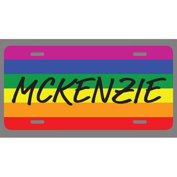 Mckenzie Name Pride Flag Style License Plate Tag Vanity Novelty Metal | UV Printed Metal | 6-Inches By 12-Inches | Car Truck RV Trailer Wall Shop Man Cave | NP2103