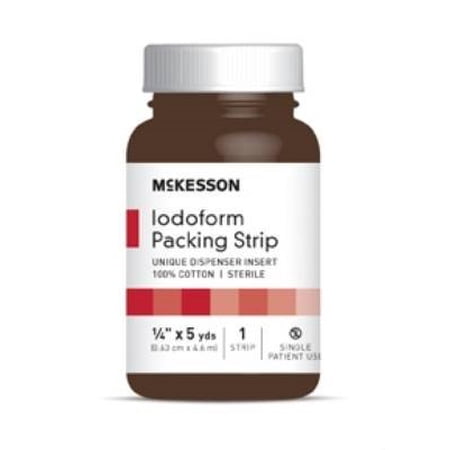mckesson performance plus iodoform 5% packing strip 1/4"x5yard sterile latex free - model 61-59145