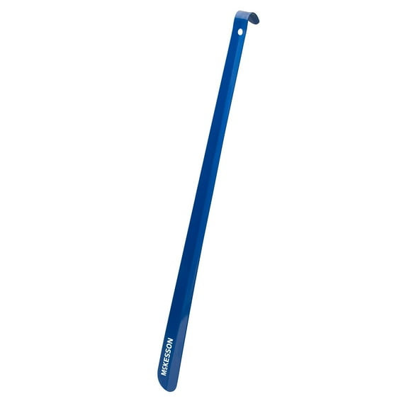 Mckesson Shoehorn, 23" Long Handle, Blue, Hook End, 12 Ct