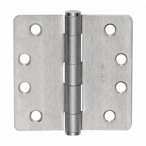 Butt Hinge, Steel, Flush Mounting, 1 11/16 in Leaf W x 4 in Leaf H, Satin Chrome