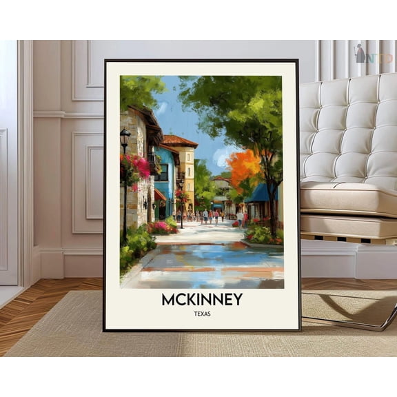 Mckinney Texas Dallas Suburb Poster Home Decor Office Wall Art Living Room Decor, Paper Poster Only