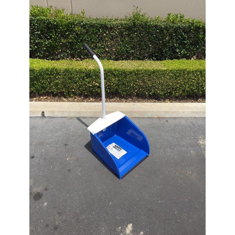 McLane Stand-Up Dustpan Blue Wide Mouth DP5 24” Metal Handle