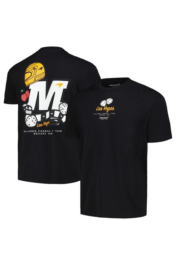 Mclaren Racing F1 Team Mens Special Edition Las Vegas Gp Caviar Black Oversized T-Shirt