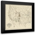 thumbnail image 1 of Mclean 13x12 Black Modern Framed Museum Art Print Titled - United States and Territories West of Mississippi, 1 of 5