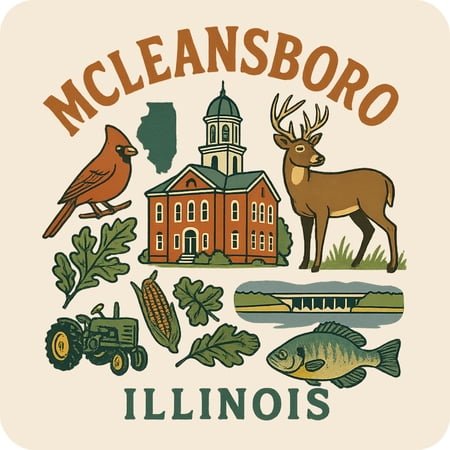 Mcleansboro Illinois Keepsakes Souvenir Vinyl Sticker – Destination Travel Keepsake Collectible (3-Inches Wide)