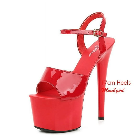 Mclubgirl Women Sexy Show Sandals 13 15 17 CM High Heels Sexy Platform Color Sandals Girls Shoe for Party Club Drop Sale LFD-181