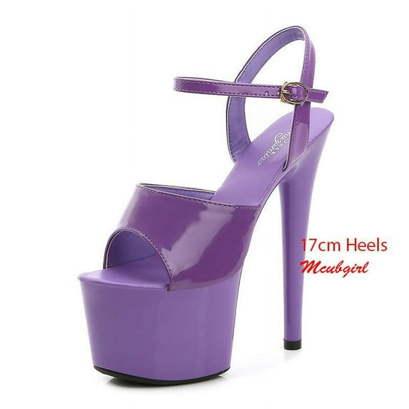 Mclubgirl Women Sexy Show Sandals 13 15 17 CM High Heels Sexy Platform Color Sandals Girls Shoe for Party Club Drop Sale LFD-181