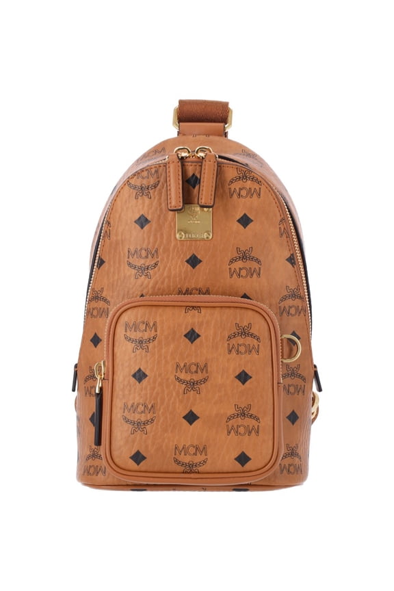 Men's Brown Aren Visetos Canvas Shoulder Bag Brown