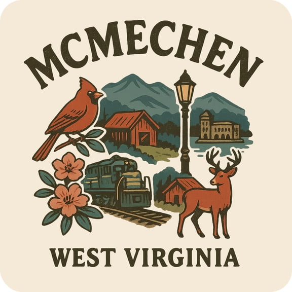 Mcmechen West Virginia Keepsakes Souvenir Vinyl Sticker – Destination Travel Keepsake Collectible (3-Inches Wide)